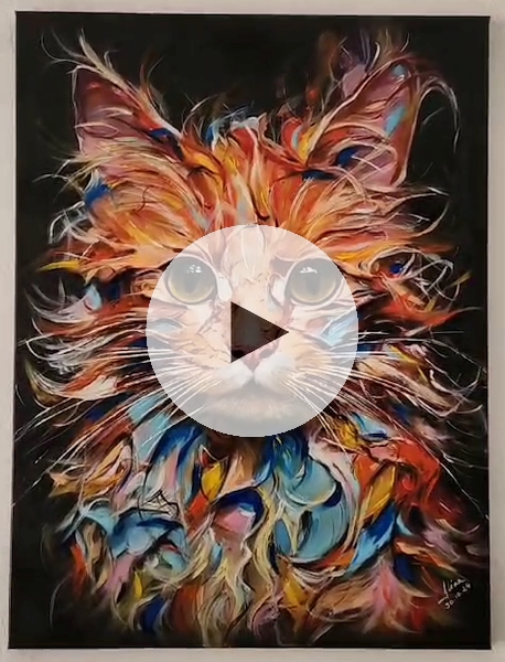 ArteDiAlina.com painting: This cat is on fire